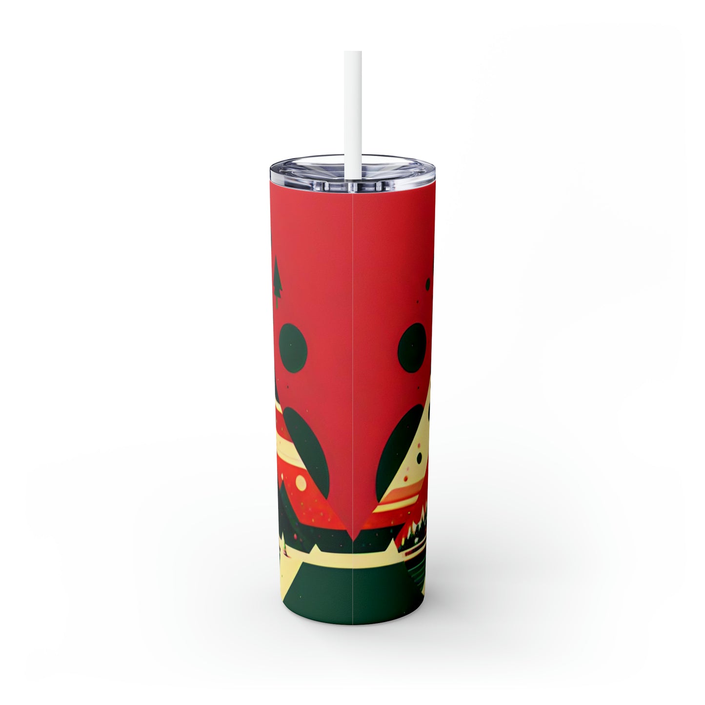 Mountains Abundance Skinny Tumbler with Straw, 20oz