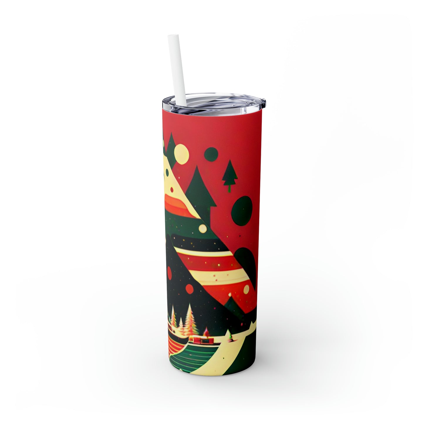 Mountains Abundance Skinny Tumbler with Straw, 20oz