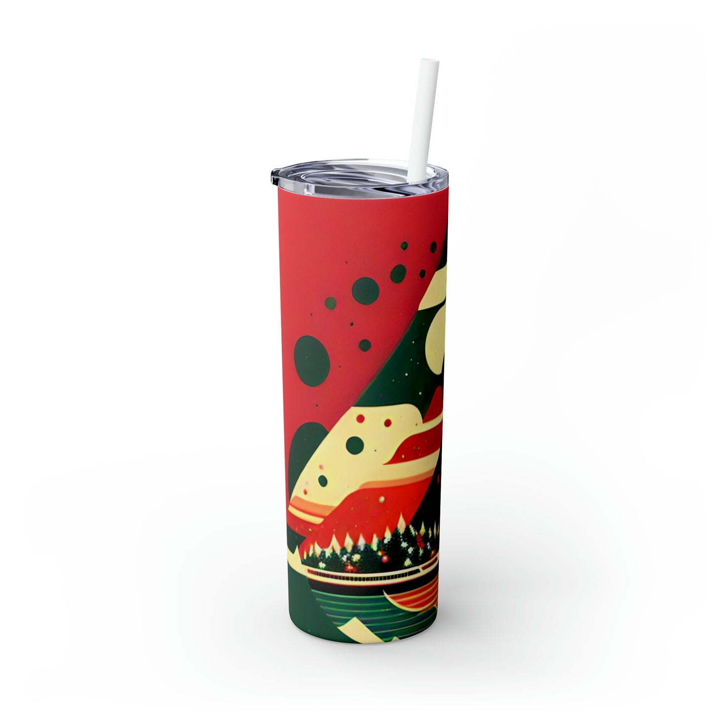 Mountains Abundance Skinny Tumbler with Straw, 20oz